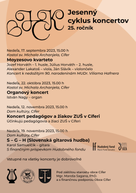 Pozvánka na koncerty 25. ročníka Jesenného cyklu koncertov 1